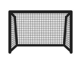 Football gate monochrome flat vector object. Area for kicking ball. Editable black and white thin line icon. Simple cartoon clip art spot illustration for web graphic design