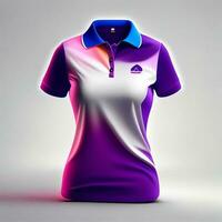 women polo Shirt Mockup, shot in a bright, playful setting generative ai photo