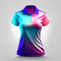 women polo Shirt Mockup, shot in a bright, playful setting generative ai photo