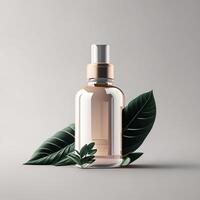 The serum bottle mockup features a sleek and modern design that showcases generative ai photo