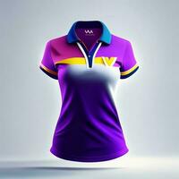 women polo Shirt Mockup, shot in a bright, playful setting generative ai photo