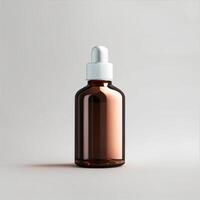 The serum bottle mockup features a sleek and modern design that showcases generative ai photo