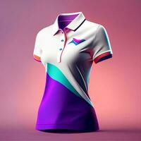 women polo Shirt Mockup, shot in a bright, playful setting generative ai photo