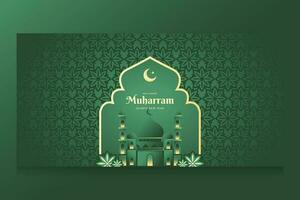 Islamic New Year Banner Background Graphic Resources vector