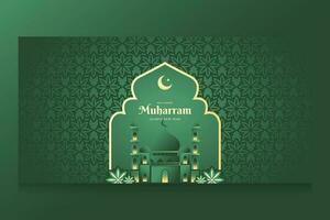 Islamic New Year Banner Background Graphic Resources vector