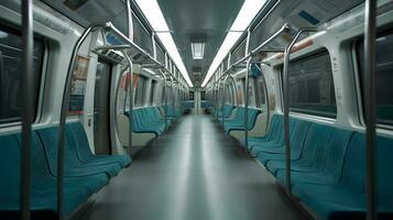 interior mrt train ,commuter line interior ,generative ai photo