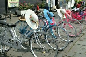 Jacarta, indonesia-23 abril 2023 ontel bicicleta a Fatahillah museo Jacarta Indonesia foto