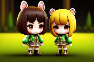 Kemono Girl Chibi Cartoon Character Design photo