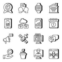 Pack of Conversation linear Icons vector