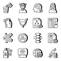 Set of Medical Equipment Linear Icons vector