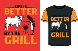 B B Q T-Shirt Design vector