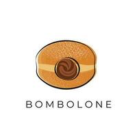 Simple Line Art Illustration Logo Filled Donut Or Bombolone vector