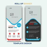 Roll up business template layout brochure leaflet-vector, abstract background, modern x-banner, rectangle size vector