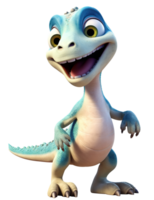 Happy cute baby velociraptor, baby dinosaur ai generated image. High quality ai image png