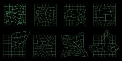 Grid. Futuristic design elements.Y2k aesthetic.Shape set y2k style for banner.Shape set y2k style for decoaration.Shape set y2k style for poster. Simple shapes.Trendy 90s.Trendy geometric forms. vector