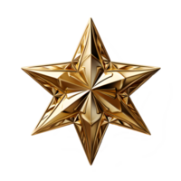 gold stars 3d render isolated on transparent background ,gold star png ,generative ai