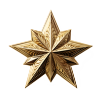 ouro estrelas 3d render isolado em transparente fundo ,ouro Estrela png , generativo ai