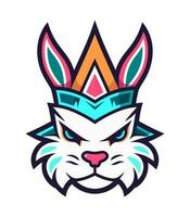 An iconic and recognizable rabbit mascot logo vector clip art illustration, representing agility and quickness, suitable for sports team logos, mascots, and athletic themed designs