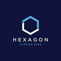 Creative and simple hexagon box or cube geometry logo template design.Logo for business, company, network,technology. vector