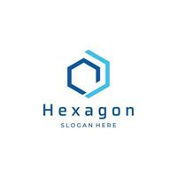 Creative and simple hexagon box or cube geometry logo template design.Logo for business, company, network,technology. vector