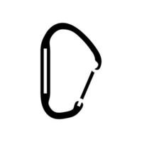 nonlocking carabiner mountaineering adventure glyph icon vector illustration