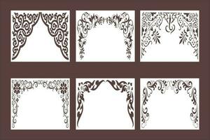 Laser cutting design for temple, Mandir Jali, Partition arch for temple decoration. vector