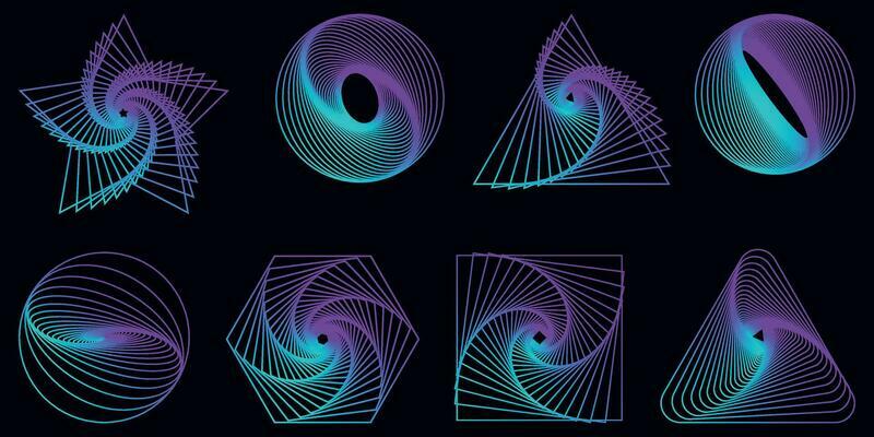 Shape set y2k style for banner. Shape set y2k style.Simple shapes.Shape set y2k style for decoaration.Shape set y2k style for poster. Trendy geometric forms.Trendy 90s.Y2k aesthetic.