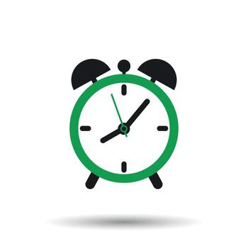 Alarm clock icon. Flat design style. Simple icon on white background. Web site page and mobile app design element vector