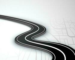 Winnding Curve Road Isolated . Way location infographic template vector