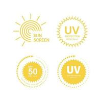 UV protection on white background,bubble shield. Solar protection screen from UV rays vector