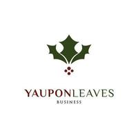 Yaupon hojas icono logo diseño modelo vector