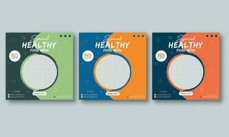 Special healthy Social Media Post design Template For Your restaurant vector