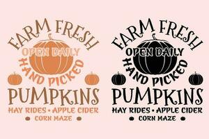 Fall Farm Fresh Pumpkins EPS Design vector