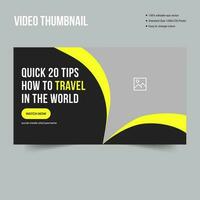 Customizable vector travel video thumbnail banner design