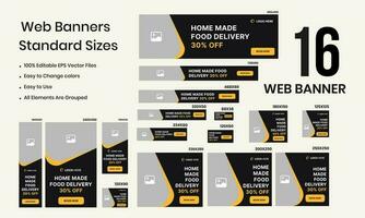 Home made food delivery services web set banner vector