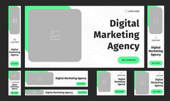 Digital marketing agency web banner template vector