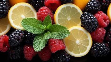 Delicious and Nutritious Colorful Summer Fruits at the Farmers' Market, photo