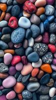 Illustration of small sea stone pebble background, AI Generated photo
