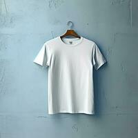 Illustration of a white plain t-shirt mockup, AI Generated photo