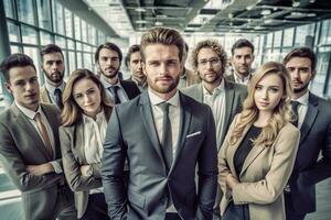 An illustration of a group of business people ,  AI Generated photo