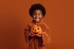 An illustration of children wearing a halloween costume , AI Generated photo