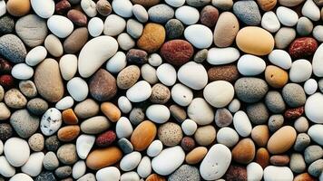 Illustration of small sea stone pebble background, AI Generated photo