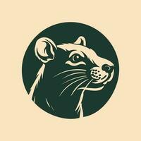 mouse rat head silhouette vector logo