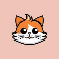 Cute cat face. Cat head vector illustration