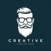 Barber shop Beard man logo. Vector illustration