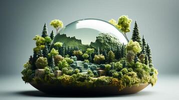 Earth Day Concept A Futuristic World Environment Background,AI Generative photo