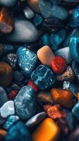 Illustration of small sea stone pebble background, AI Generated photo