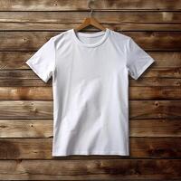 Illustration of a white plain t-shirt mockup, photo