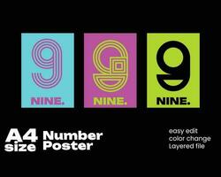 Numbers design in abstract geometric form for posters, flyer, brochure, campaign vector