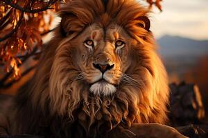 The King of the Jungle - A Powerful Lion in Its Natural Habitat, photo